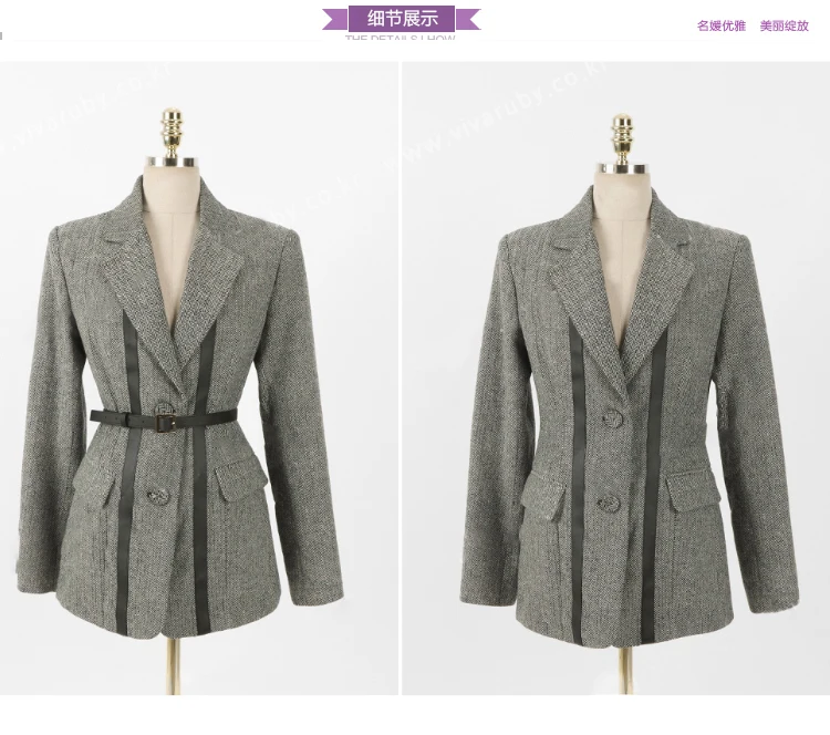 

Women Chic Blazer Elegant Office Suit Top Pockets Long Sleeve OL Wear Coat Female Casual Outerwear 2019 New Autumn Sashes WB34