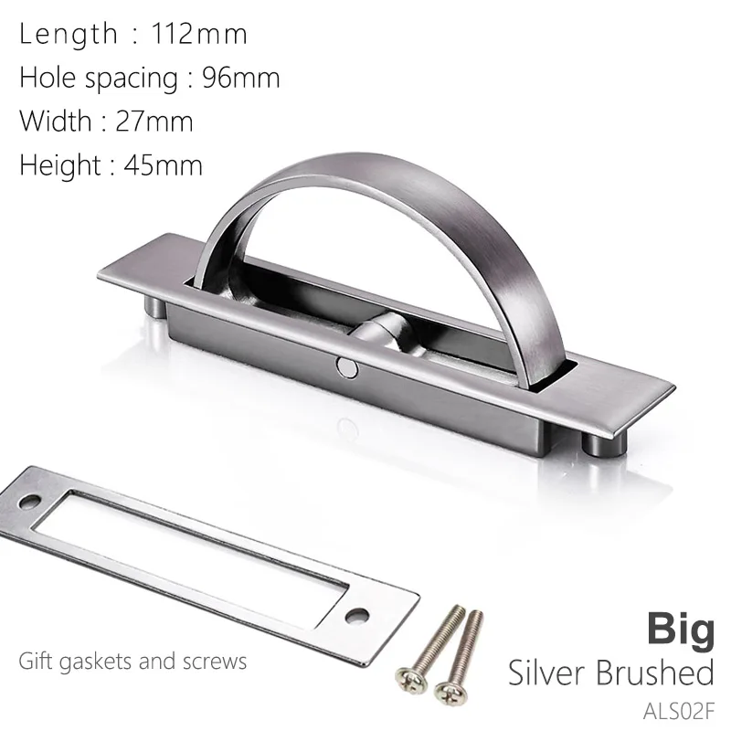 Silver Big Татами ручка мебель для помещений Современная Скрытая Встроенная ручка и ручка напольный шкаф Скрытая ручка выдвижной ящик - Цвет: Silver Big