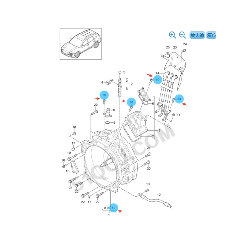 N10124306 болт с шестигранной головкой электродвигателя M6X20 подходит для Porsche Cayenne 2011 |