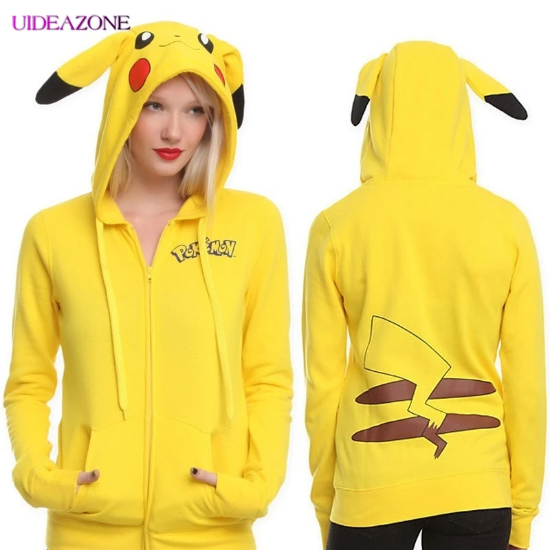 Женские повседневные толстовки с капюшоном UIDEAZONE повседневная куртка Пикачу на