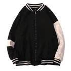 Куртка-бомбер мужская приталенная, демисезонная, бейсбольная, в стиле хип-хоп