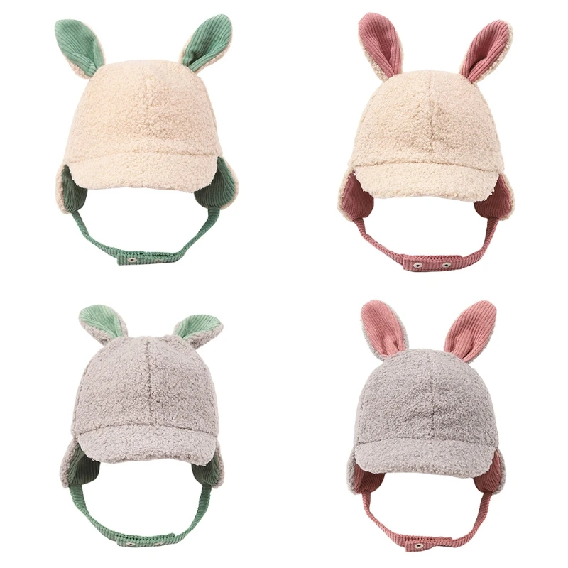 

Cute Rabbit Ears Winter Warm Kids Children Beanie Cap Plush Ear Protector Hat