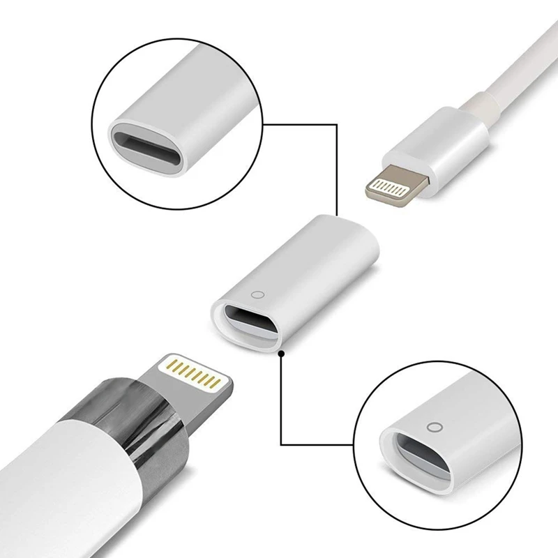 [2 шт. в упаковке] Адаптер совместим с Apple Pencil адаптер Женский на для зарядки Lightning