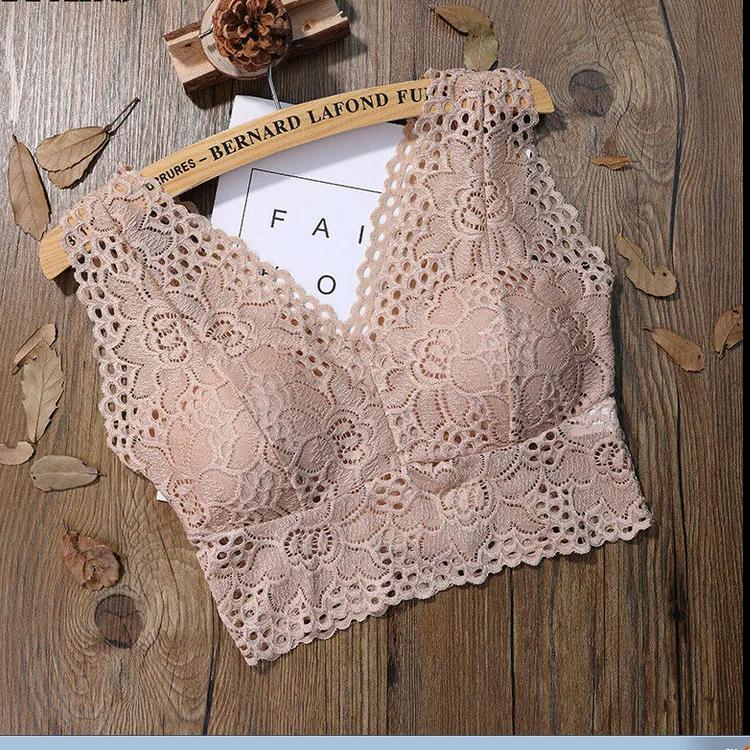 

Women Floral Camis Sexy Lace Bralette Bustier Crop Top Sheer Mesh Triangle padded Bra Tube Tops Sleeveless Seamless Lingerie