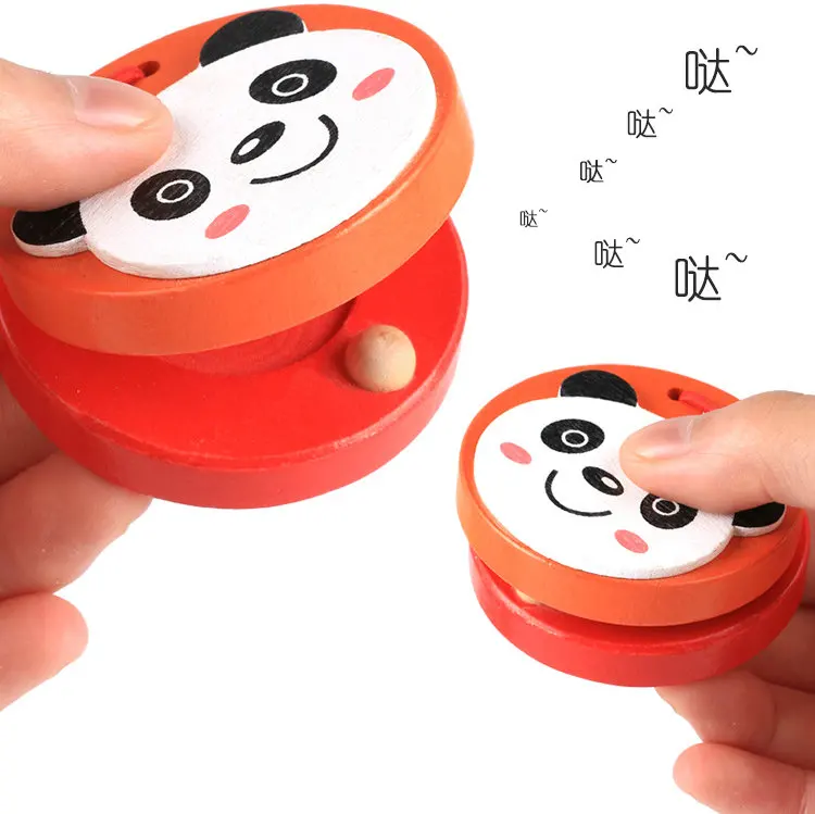 Детские деревянные Мультяшные игрушки в виде животных 5 цветов музыкальные