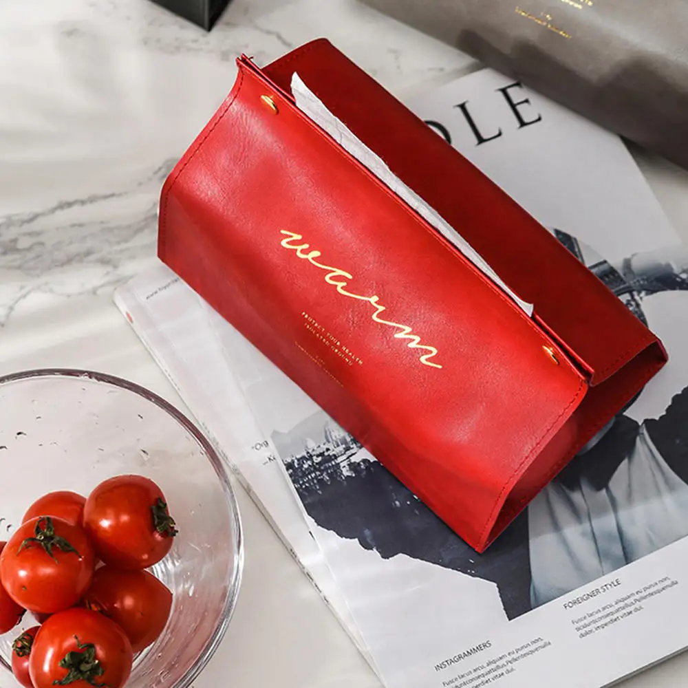 Nordic Style Leather Tissue Box Living Room Coffee Table Creative Paper Holder Car Home Decoration | Дом и сад