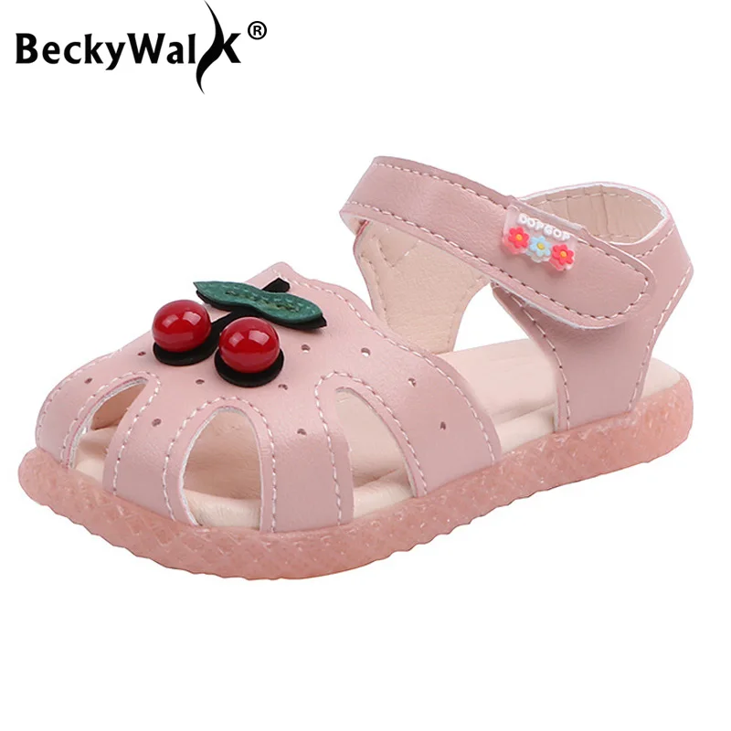 Summer Baby Girls Sandals Cute Cherry Closed Toe Toddler Infant Kids Shoes Princess Walkers Little CSH931 |