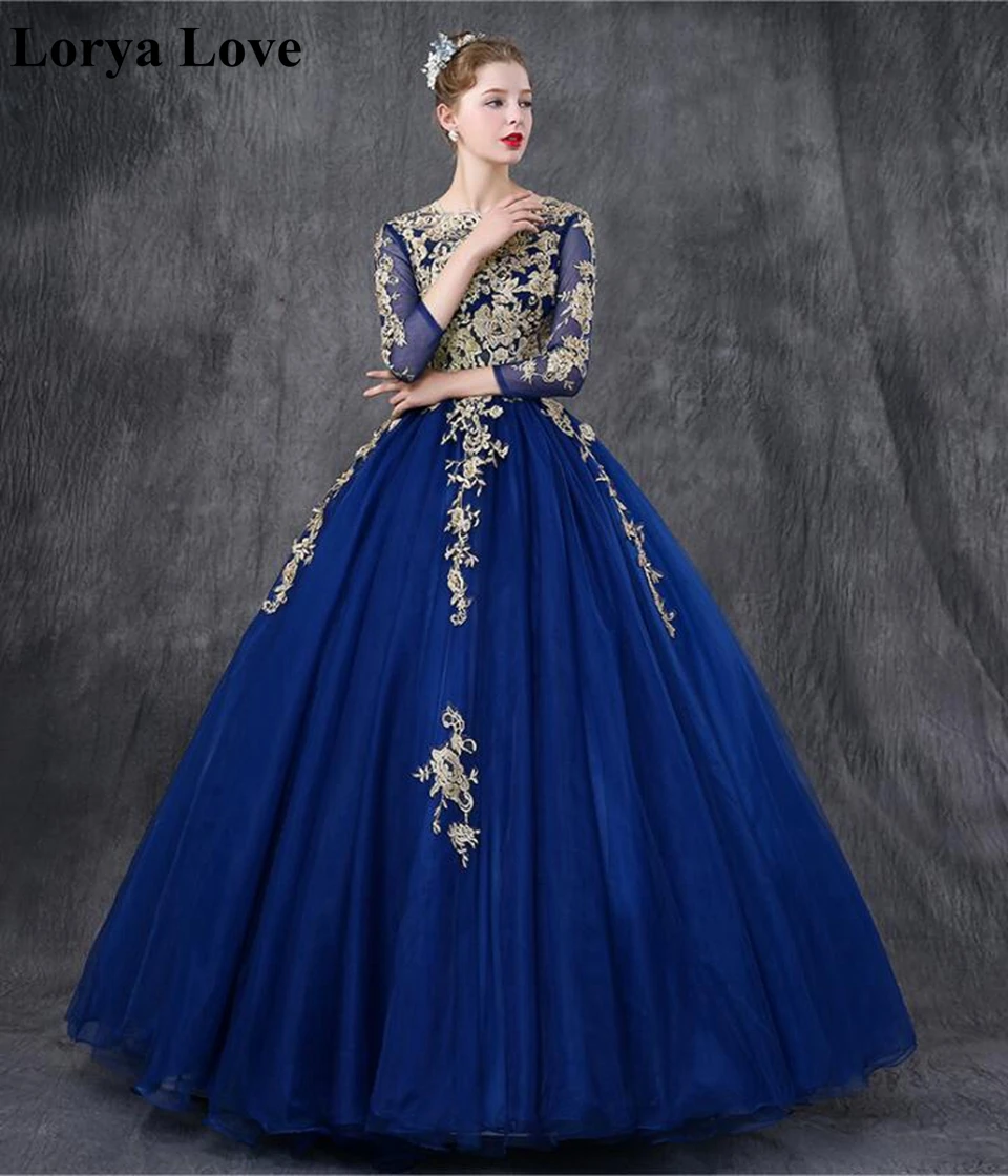 

Royal Blue Quinceanera Dresses 2020 New Ball Gown Tulle 15 anos Fluffy Dresses Sweet 18 Vestidos Elegant Vintage Long Prom Dress