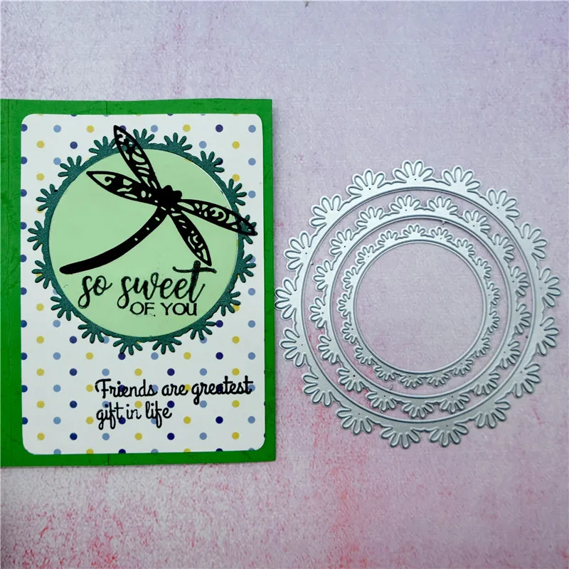 YaMinSanNiO Daisy круглые металлические режущие штампы кружевные кружки сделай сам