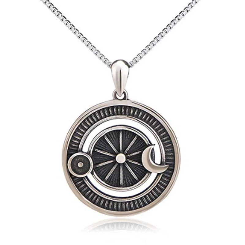 Серебряный солнцезащитный полумесяц Луна Звезда Небесный ювелирный кулон