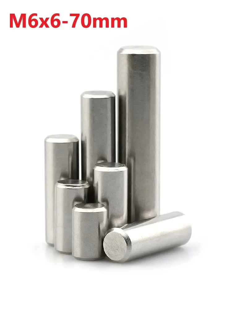 

M6 Cylindrical Pin Locating Dowel 304 Stainless Steel Solid Needle Roller Thimble 6mm x 6 10 12 14 16 18 20 30 40 50 60 70mm