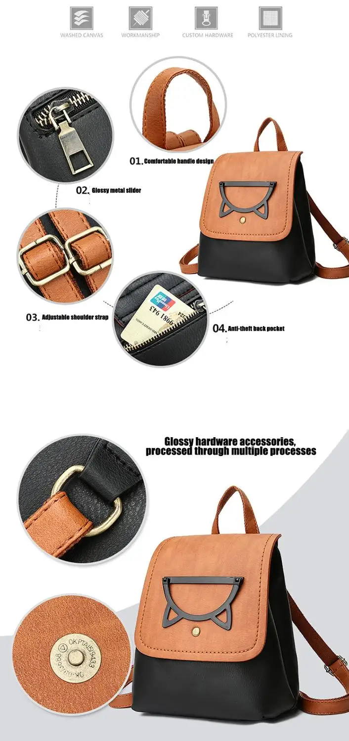 Рюкзак Женская Повседневная сумка на плечо 2019 Новая высококачественная кожаная