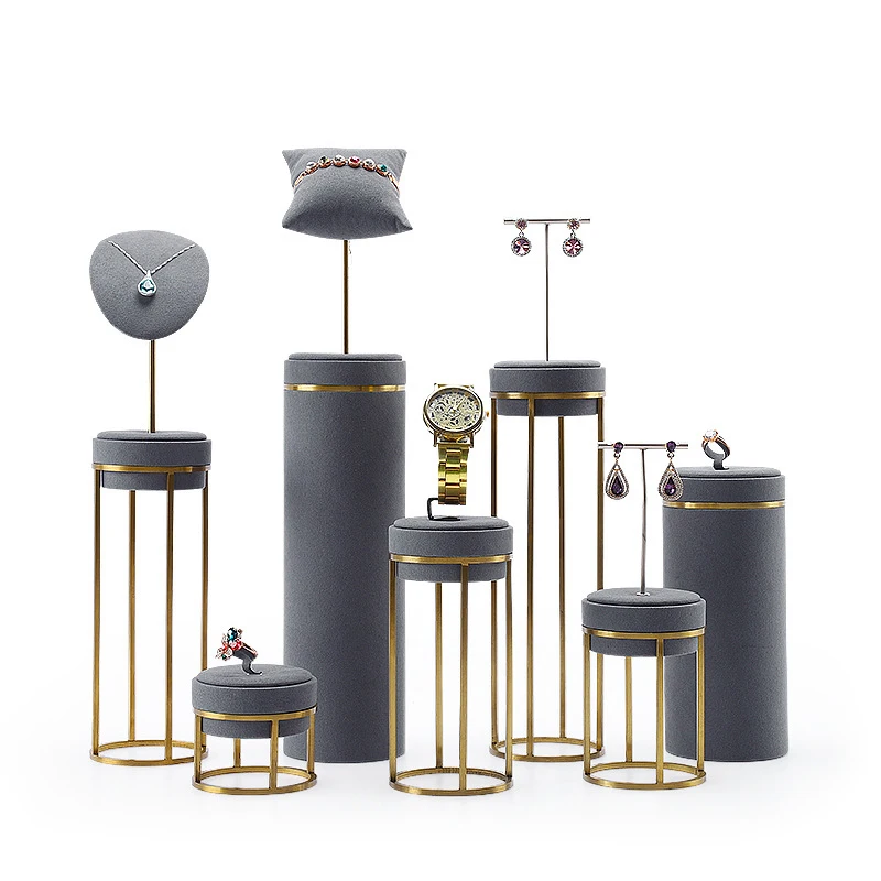Metal jewelry props display shelf base ring bracelet necklace store jewelry display props set