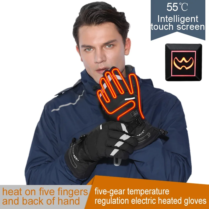 Уличные зимние электрические термоперчатки водонепроницаемые перчатки с подогревом от USB с батарейным питанием сенсорный экран Лыжная вел... от AliExpress RU&CIS NEW