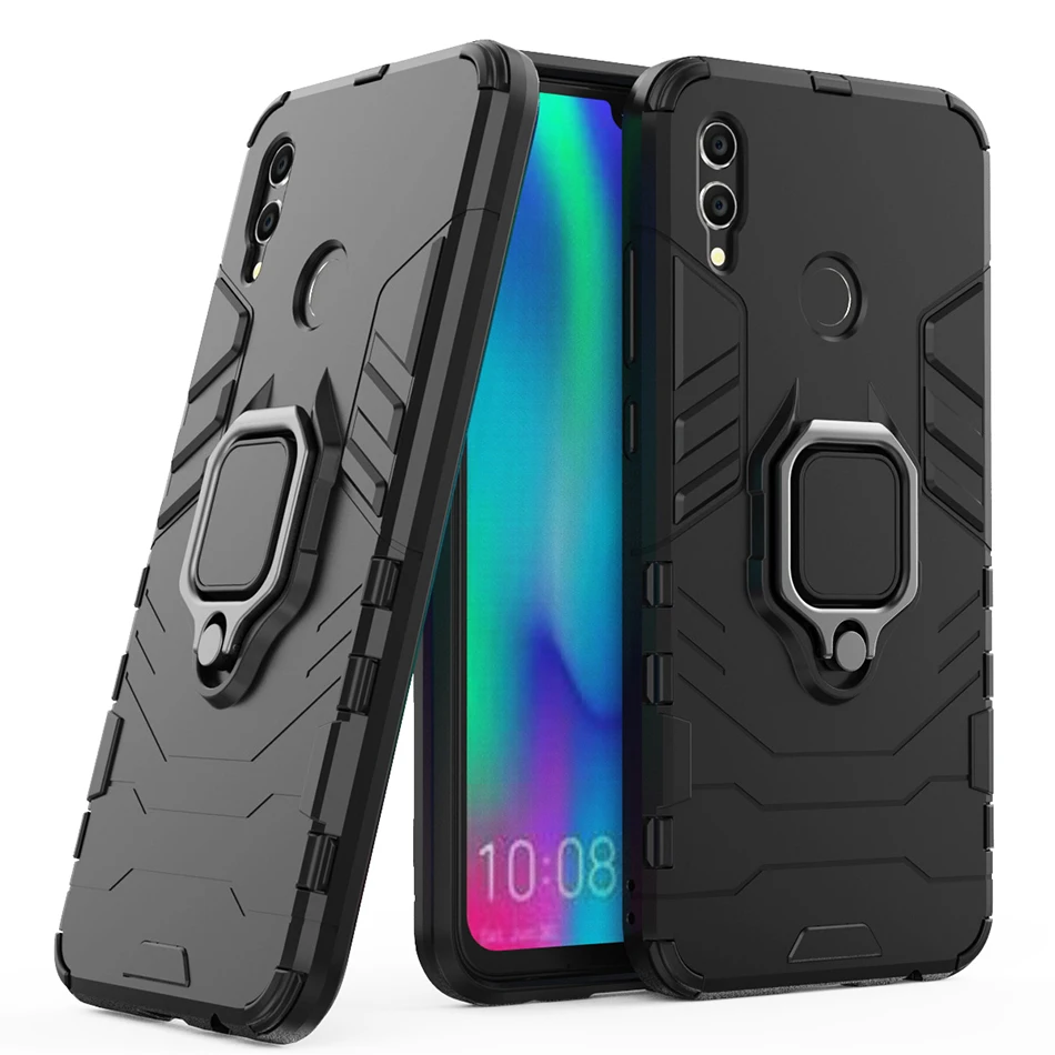 Бронированный чехол для huawei P Smart чехол Магнитный держатель-кольцо для пальца бампер Защита задняя крышка для huawei P Smart чехол