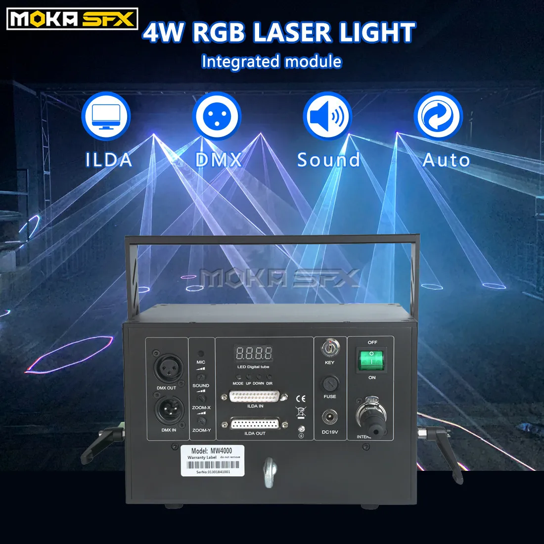 Laser Projector DJ Light Animation Stage RGB 3IN1 4W Dj Integrated Module DMX Music ILDA Control | Освещение