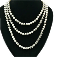 pendant necklace for women imitation pearl bead long necklace multilayer choker elegant party pearl jewelry