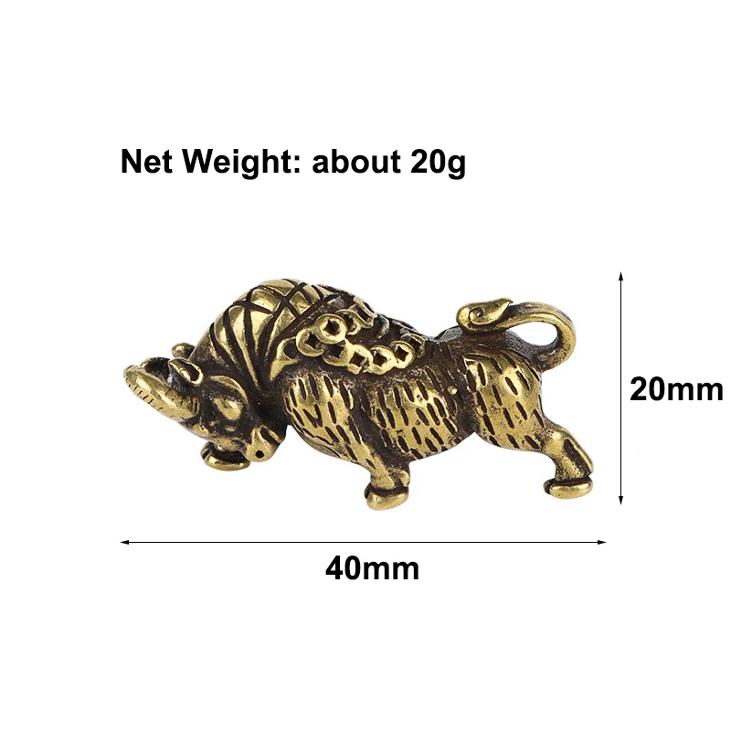 Булл из чистой латуни миниатюрные фигурки винтажное украшение животного стола