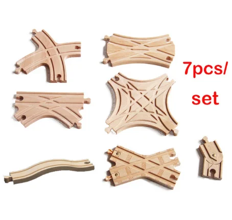 7pcs Специальный трек деревянный поезд треки подходит для brio деревянная игрушка магнитные поезда мальчик/Дети Игрушка Рождественский подарок - Цвет: 7pcs