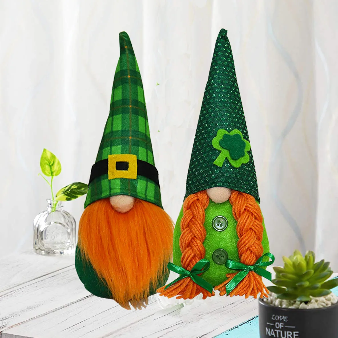 

2022 St. Patrick's Day Party Decoration Irish Green Clover Faceless Doll Decoration Holiday Ornaments