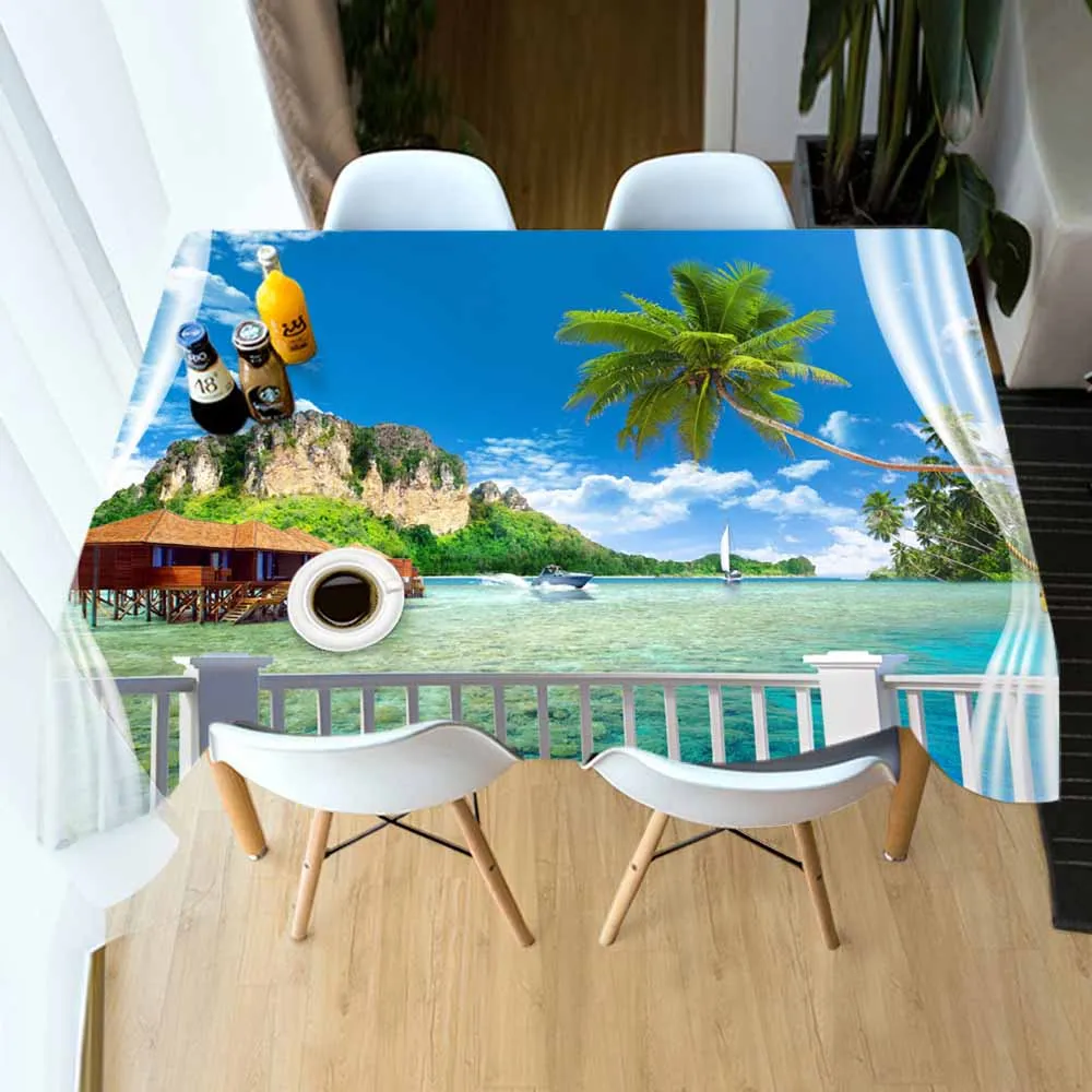 

Marine Dinosaur Animal P Kitchen Table Cover Topper Custom 1Pcs/Lot Table Cover Decorative Oilcloth Cotton Sequin Linen
