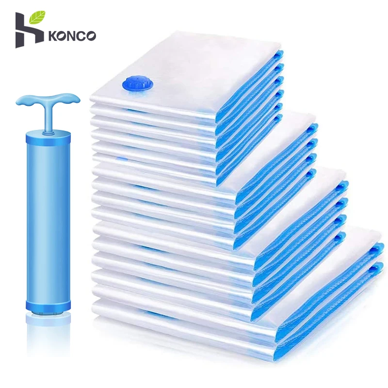 Вакуумный мешок для хранения одежды прозрачный складной органайзер с клапаном