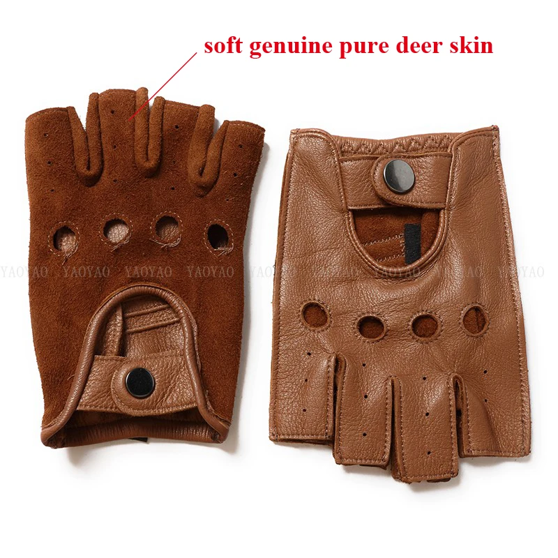 Мужские тонкие перчатки из 100% натуральной оленьей шкуры мужские мотоциклетные