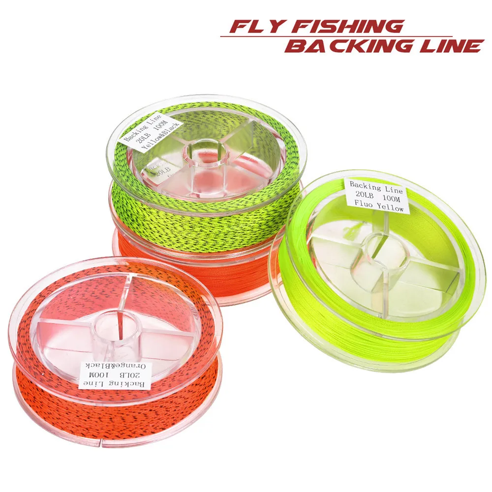 

100M 20 LBS Braided Nylon Fly Line Fly Fishing Backing Line Carbon Fiber Leader Line Fly Fishing Line Tackle Tool
