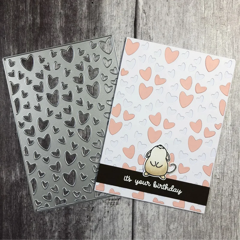 Heart Background Board Cutting Dies Metal Stencils for DIY Scrapbooking Photo Album Paper Cards Craft Decor New 2020 Die | Дом и сад