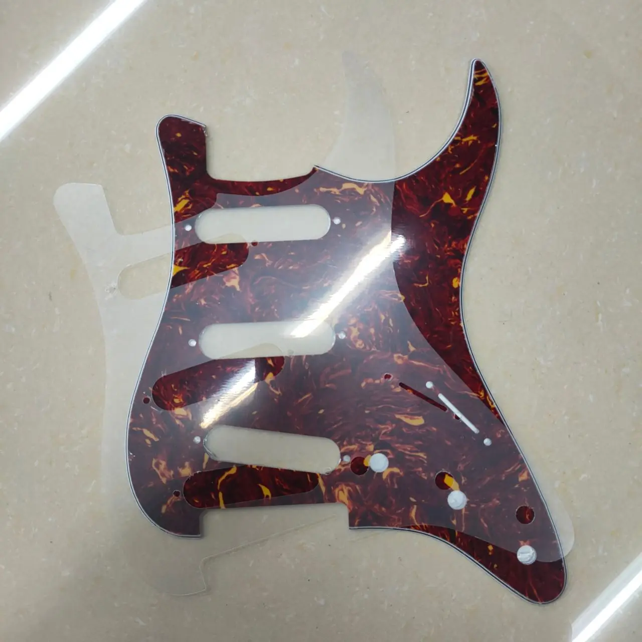 FLEOR Красный панцирь черепахи без отверстия гитарная накладка SSS и спины плитов