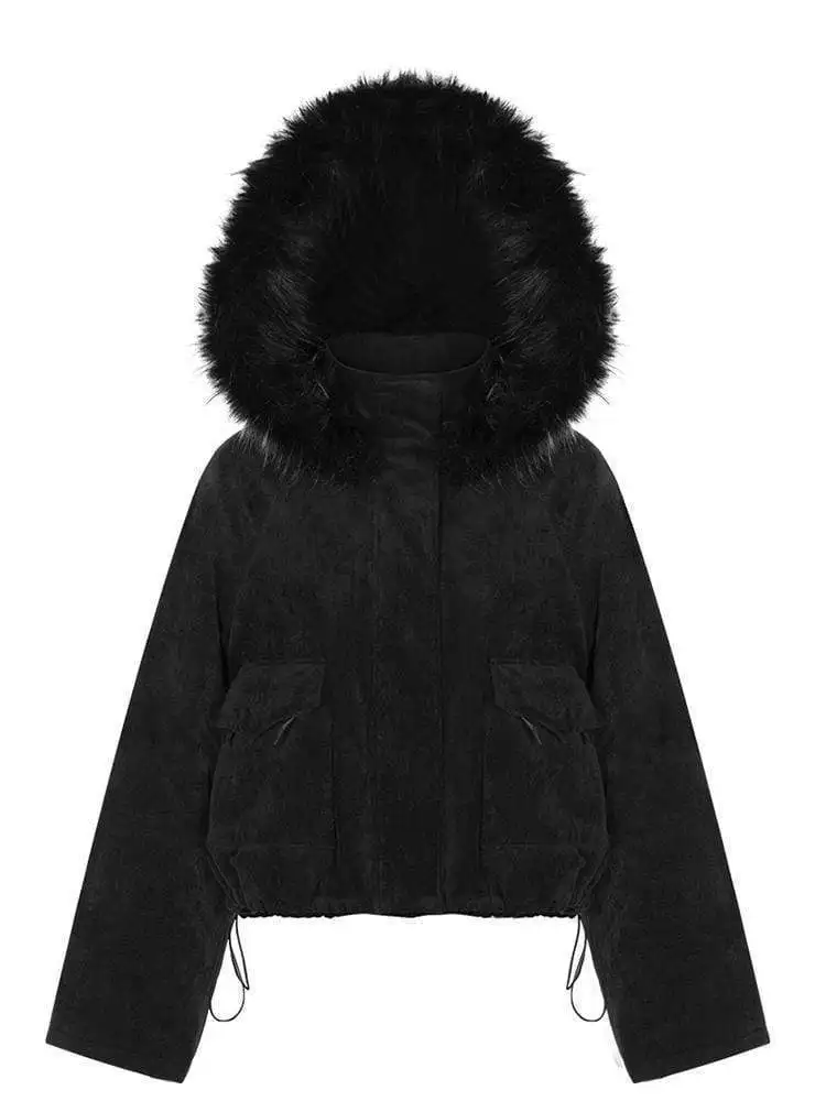 Punk Rave Women's Warm Fluffy Hooded Chamois Jackets Coats PY-439MD | Женская одежда