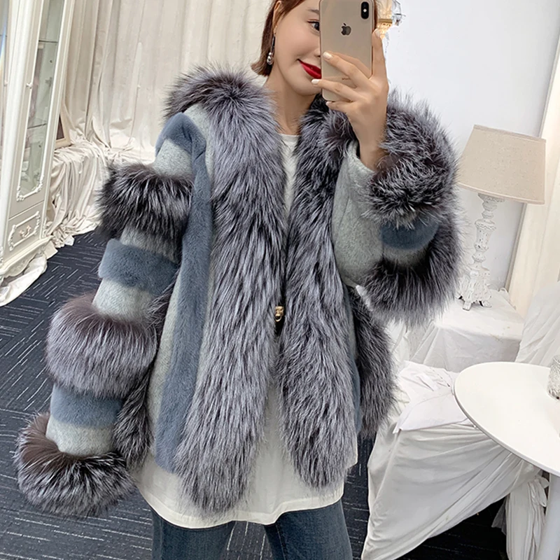 Женская Шуба с воротником стойкой стильная теплая кожаная шуба из натурального