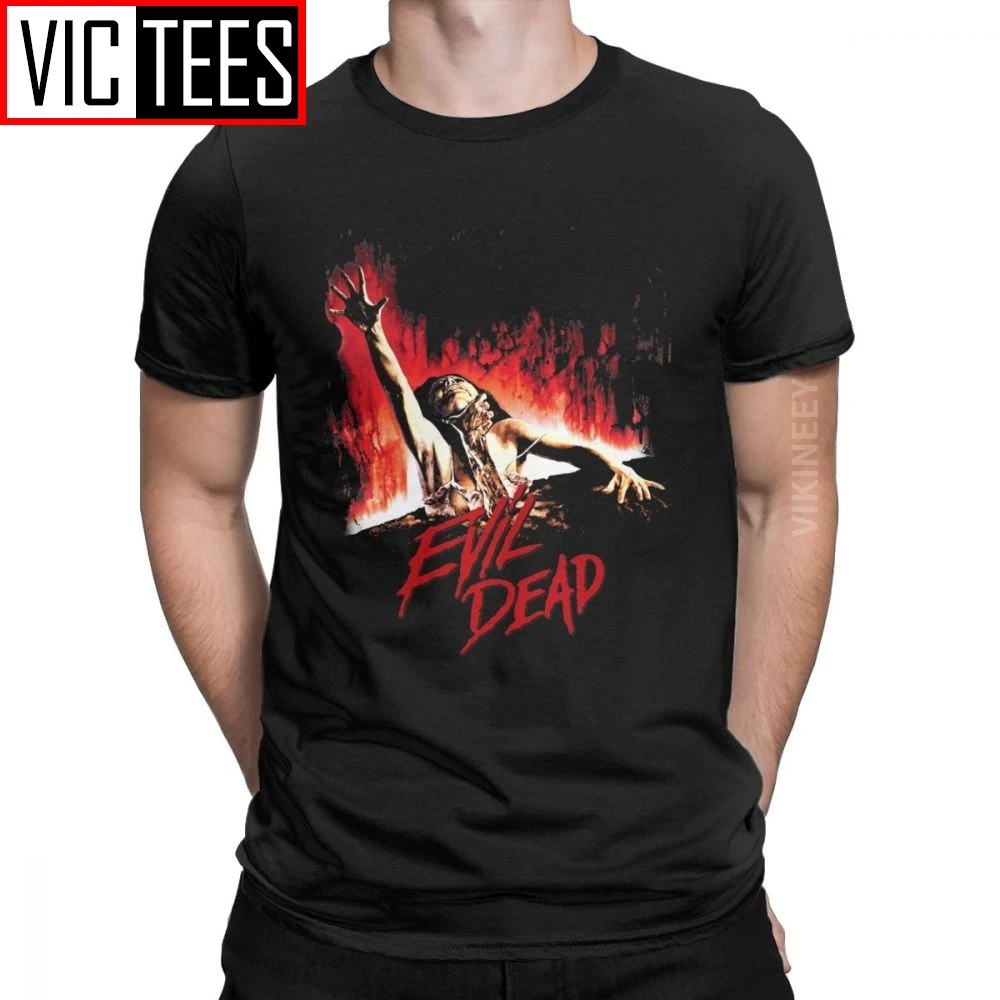 Evil Dead T Shirt Men Cotton Hipster T-Shirt Horror Scary Creepy Costume Halloween Clothes Oversized