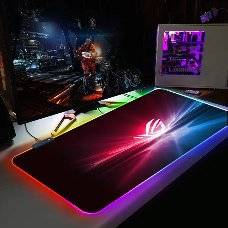 ASUS-alfombrilla de ratón con iluminación LED RGB para ordenador, alfombrilla grande para