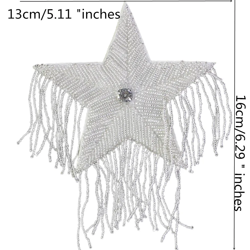 Ручные бусины звезда сердце блестки цветок бахрома плечевая доска аппликация