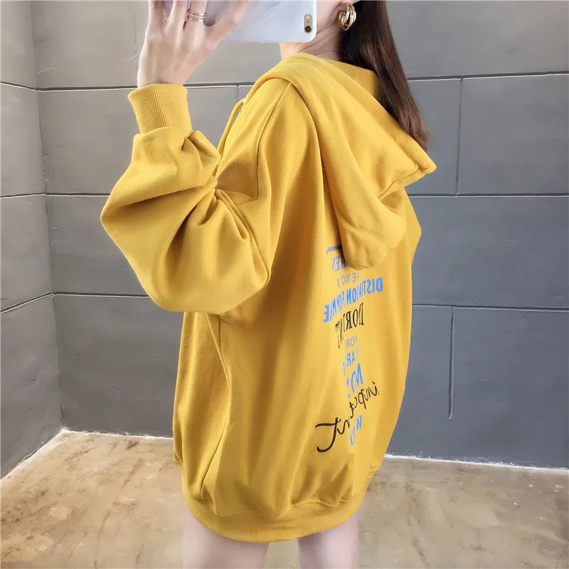 

Winter Cotton Hoodies Women's 2021 New Spring and Autumn Thin Loose Fashion Large Student Zipper Coat Hoodies Women Pulovers Top