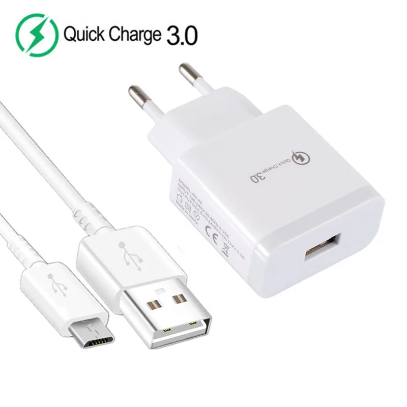Быстрое зарядное устройство QC 3 0 Micro usb зарядный кабель для Samsung S6 A10 Huawei Y5 Y6 P Smart 2019