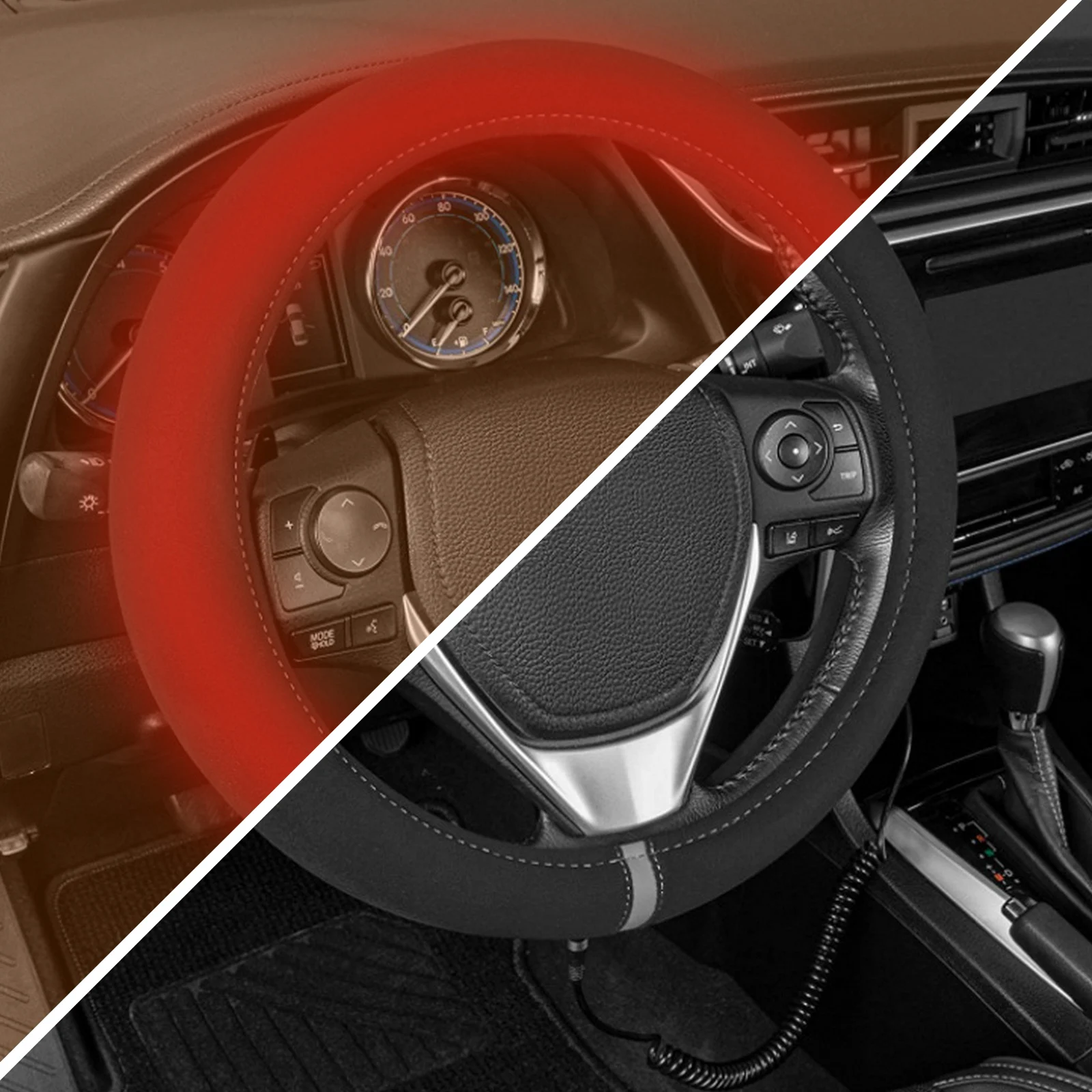 

12V Universal Heater Steering 38cm Covers Car Steering Wheel Cover Winter Warm Comfortable Heated Heating Steering Wheel Cover