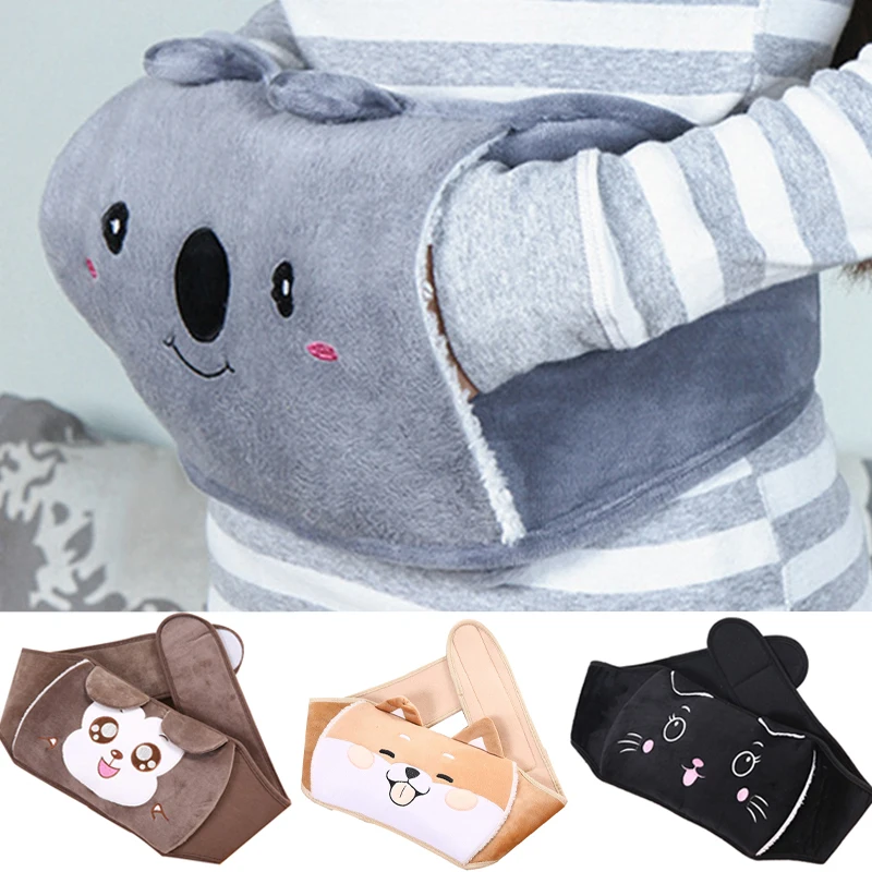 

Cute Hot Water Bottle Bag with Plush Waist Cover for Pain Relief Winter Hand Warm Waist Bag Stomach Abdominal Warming Band Wrap