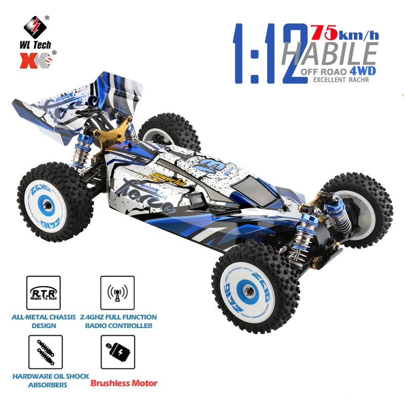 WLtoys Радиоуправляемый автомобиль 124017 1:12 4WD внедорожник 2,4G высокоскоростной Радиоуправляемый автомобиль 75 км/ч подъемные радиоуправляемые автомобили 1/12 игрушечный автомобиль