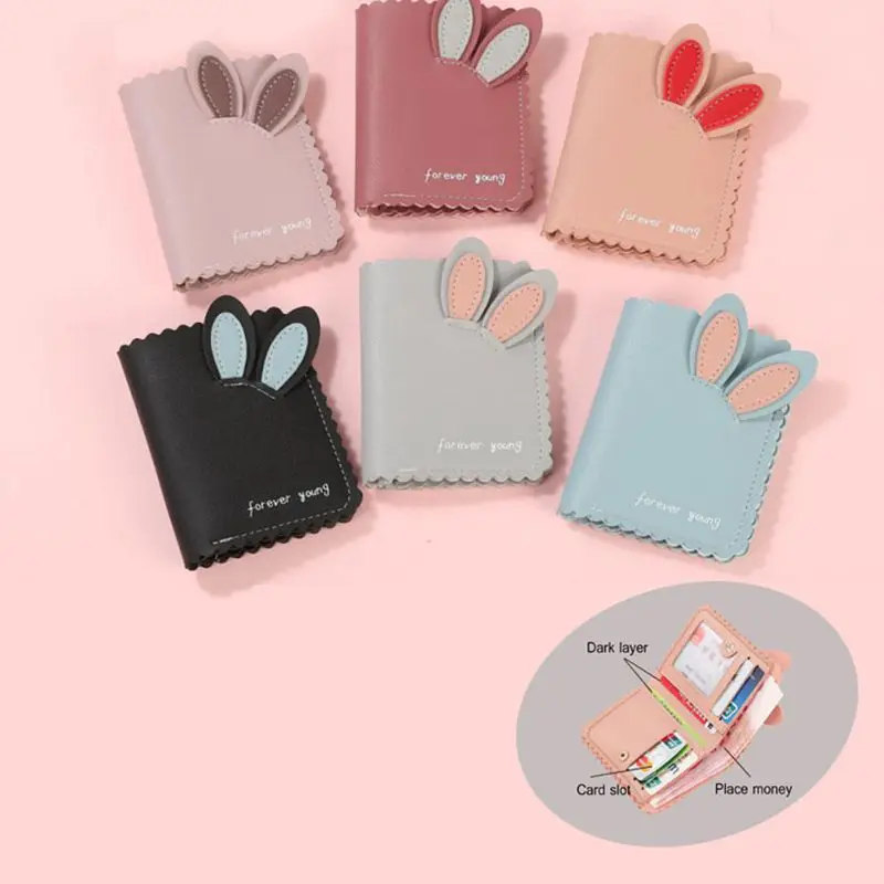 

Fashion Short Korean Mini Rabbit Ears Cute Wallet Coin Purse 2021 Purses Wallets for Women Carteras