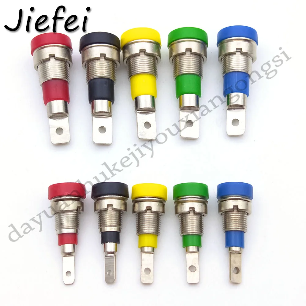 5Pcs New high quality Brass 2mm / 4mm Banana Female Jack Chassis Panel Mount Socket Connector for Non-Shrouded Banana Plug