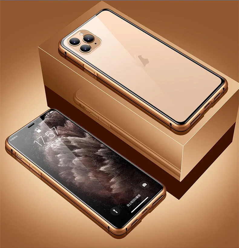 Магнитный чехол для iPhone 11 X Xr Xs Max 6 6s 7 8 Plus, противоударный чехол для iPhone 11 Pro Max, задняя крышка из закаленного стекла