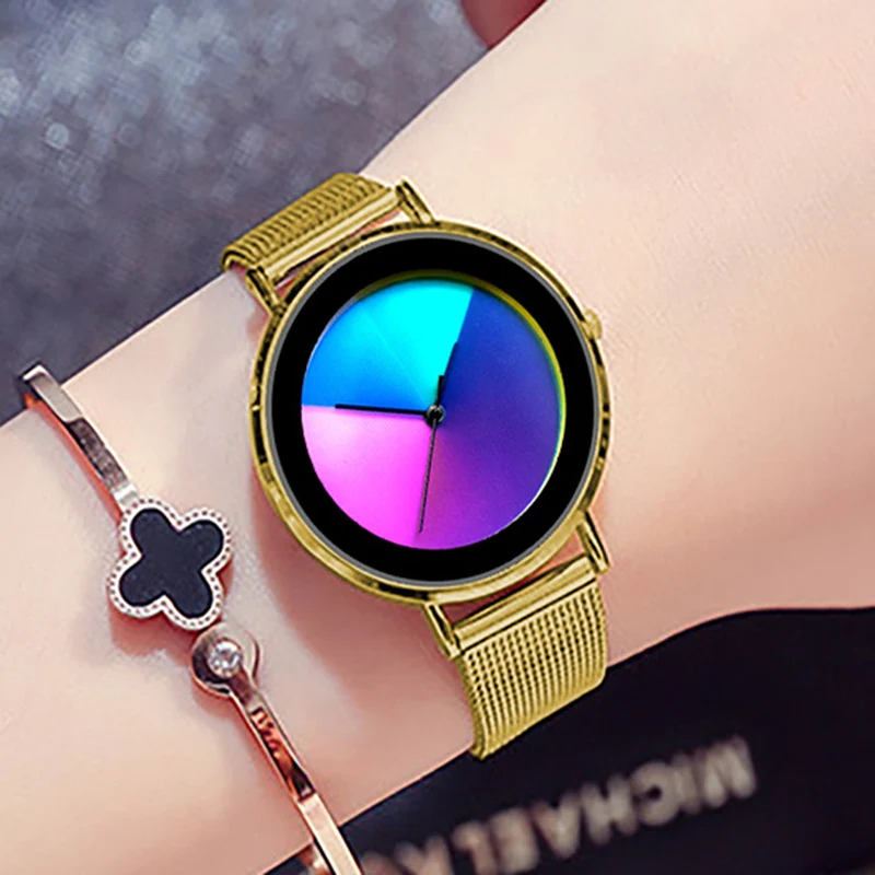 

Новинка 2020, креативные женские наручные часы с изменяемым циферблатом, водонепроницаемые модные часы с градиентом, подарок для женщин