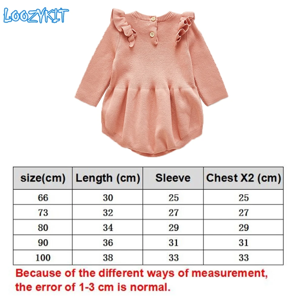 

2021 Newborn Baby Girl Boy Knitted Romper Baby Clothes Cotton Woolen Baby Rompers Ruffle Infant Baby Boys Jumpsuit