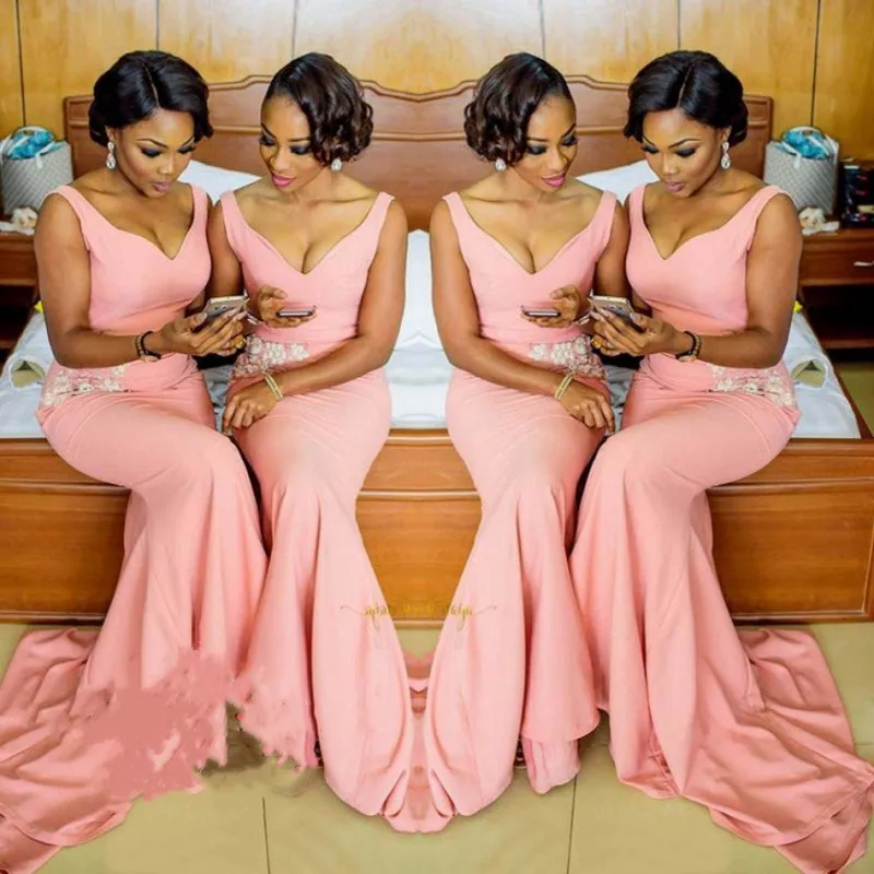 

Женское платье с юбкой-годе, розовое платье с V-образным вырезом и аппликацией, официальное платье для выпускного вечера и вечевечерние со ш...