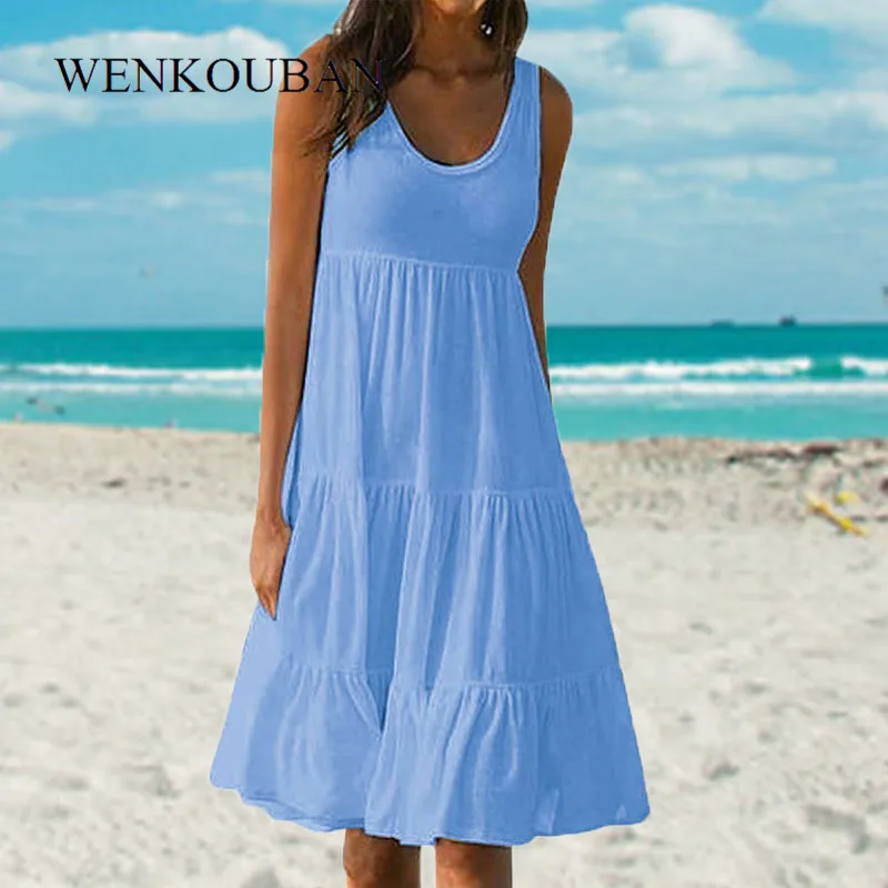 Платье Вечерние ское вечернее без рукавов однотонное пляжное свободное в стиле