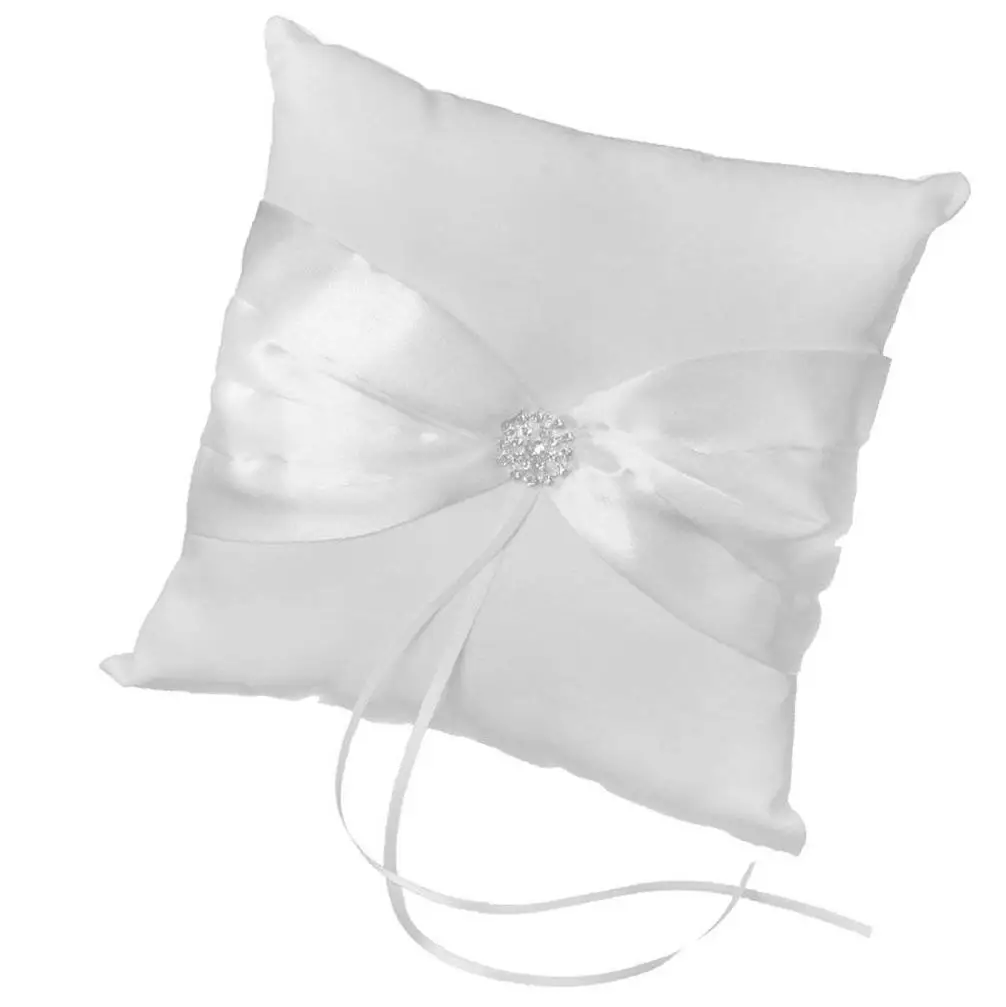 Кольцо носителя подушка синий романтические розы лента лук кольцо Подушка