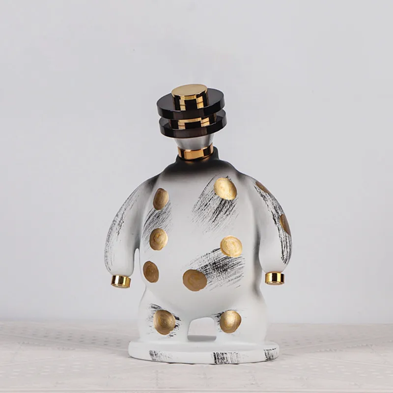 

Modern Simple Nordic White Black Fat Man Abstract Portrait Sculpture Creative Model Houses Sale House Art Decorations X3920