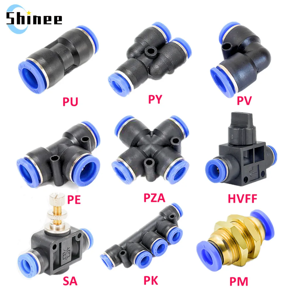 

Pneumatic Fitting Pipe Connector Tube Air Quick Fittings Water Push In Hose Couping 4mm 6mm 8mm 10mm 12mm 14mm PU PY PK PE PV SA